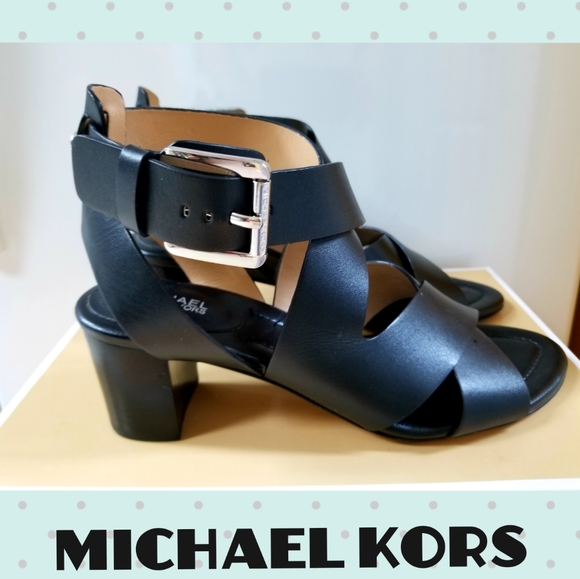 EUC MICHAEL KORS LEATHER OPEN TOE STRAPPY SANDALS - Picture 3 of 8